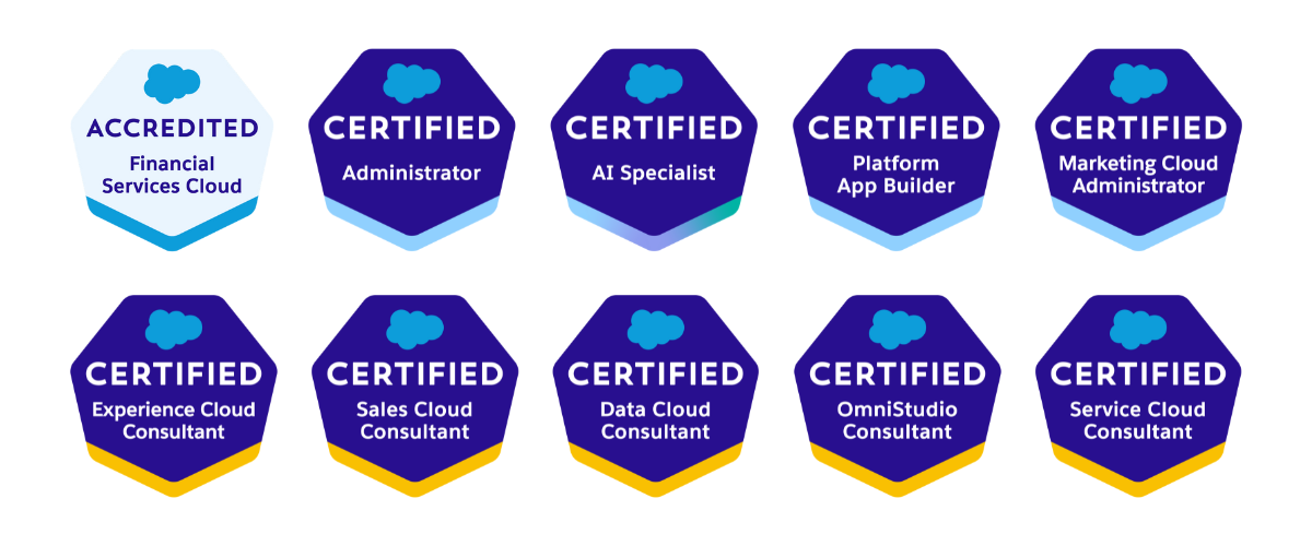 Salesforce certificate badges