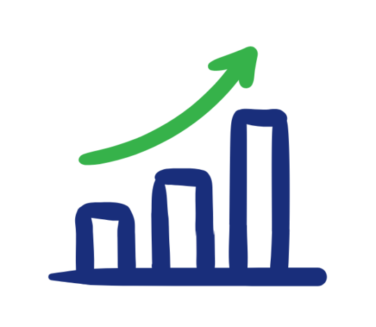 charts growing icon